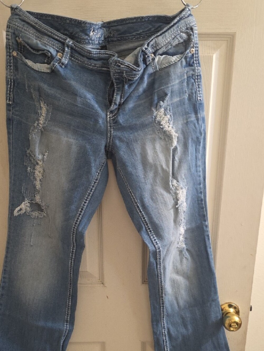 Ariya Light Blue Straight Leg Jeans - Picture 2 of 5